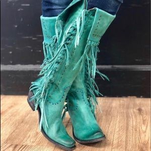 BNWT Liberty Black Turquoise Boots.